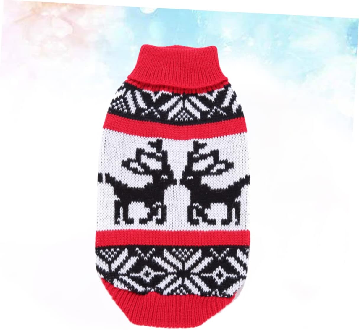 Milisten Adorable Pet Christmas Elk Sweater Dog Turtleneck Sweater Festive Knitted Dog Pajamas Winter Warm Pet Outfit Size m 2 pk